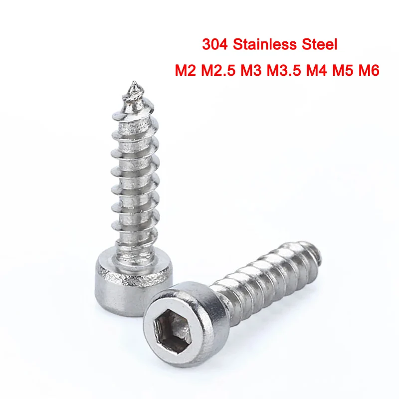 5-50Pcs 304 Stainless Steel Inner Hexagon Screw Hex Socket Cap Head Self-tapping Screws M2 M2.5 M3 M3.5 M4 M5 M6
5-50Pcs 304 Stainless Steel Inner Hexagon Screw Hex Socket Cap Head Self-tapping Screws M2 M2.5 M3 M3.5 M4 M5 M6