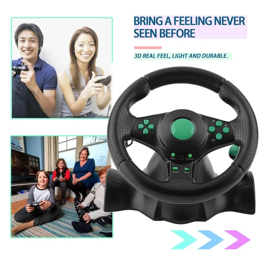 180 Degree Rotation Gaming Vibration Racing Steering Wheel With Pedals For XBOX 360 For PS2 For PS3 PC USB Car Steering Wheel
180 Degree Rotation Gaming Vibration Racing Steering Wheel With Pedals For XBOX 360 For PS2 For PS3 PC USB Car Steering Wheel