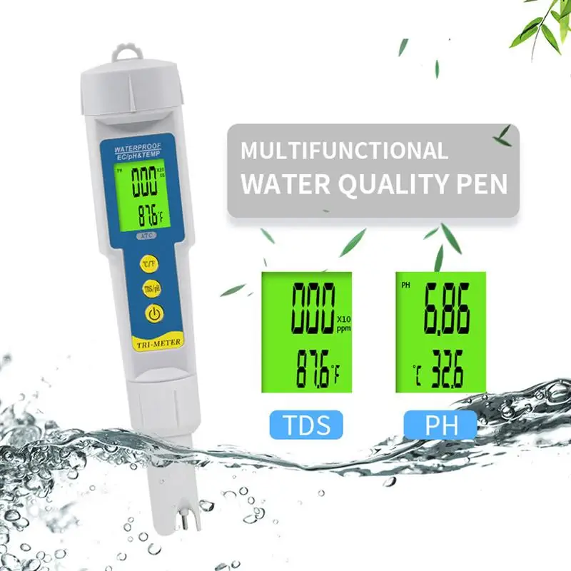 Water Tester Digital Waterproof PH Meter LCD Display TDS Analyzer Multifunction Water Quality Monitor For Aquarium Pool
Water Tester Digital Waterproof PH Meter LCD Display TDS Analyzer Multifunction Water Quality Monitor For Aquarium Pool