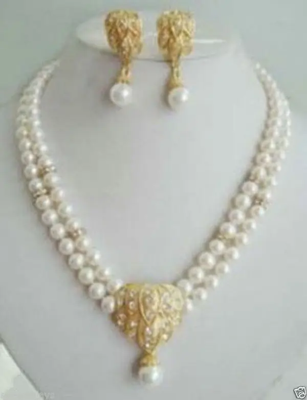 new Style Hot sale7-8mm WHITE PEARL CRYSTAL EARRINGS NECKLACE SET Fashion Wedding Party Jewellery
new Style Hot sale7-8mm WHITE PEARL CRYSTAL EARRINGS NECKLACE SET Fashion Wedding Party Jewellery