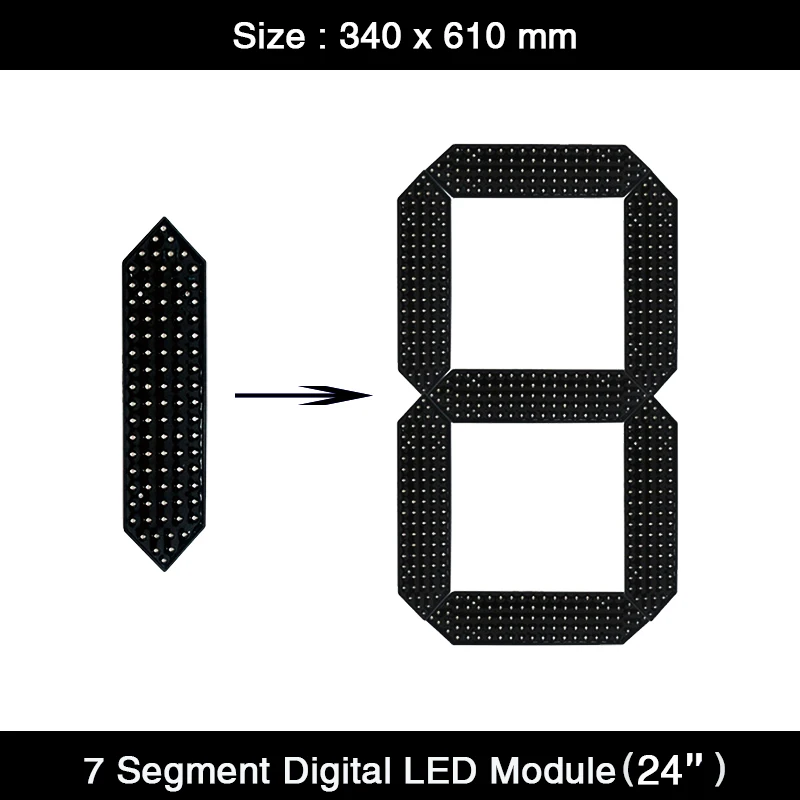 2Pcs/Lot 24" Inch 1 Digit 7 Segment LED Display Large LED Digital Numbers Module for Oil Price LED Signs Remote Control
2Pcs/Lot 24" Inch 1 Digit 7 Segment LED Display Large LED Digital Numbers Module for Oil Price LED Signs Remote Control