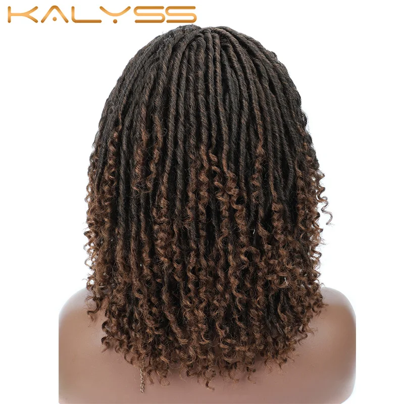 Kaylss 14 дюймов Короткие богини локс Парик искусственный Плетеный парик для черных