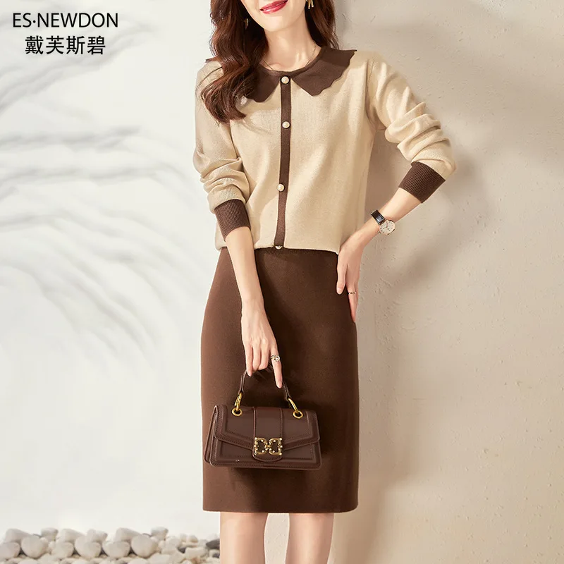 Esnewdon Minimalist Style Vintage Temperament Shirt Collar Sweater Women's Suit Slim Cardigan Sweater Skirt Women's 2 Piece Set
Esnewdon Minimalist Style Vintage Temperament Shirt Collar Sweater Women's Suit Slim Cardigan Sweater Skirt Women's 2 Piece Set
