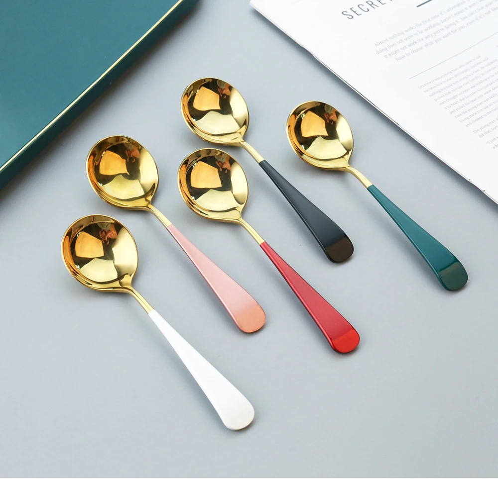 1Pcs 304 Stainless Steel Multicolor Soup Spoon Dinner Spoon With Long Handle Dessert Spoon For Kitchen Tableware Coffee Scoop
1Pcs 304 Stainless Steel Multicolor Soup Spoon Dinner Spoon With Long Handle Dessert Spoon For Kitchen Tableware Coffee Scoop