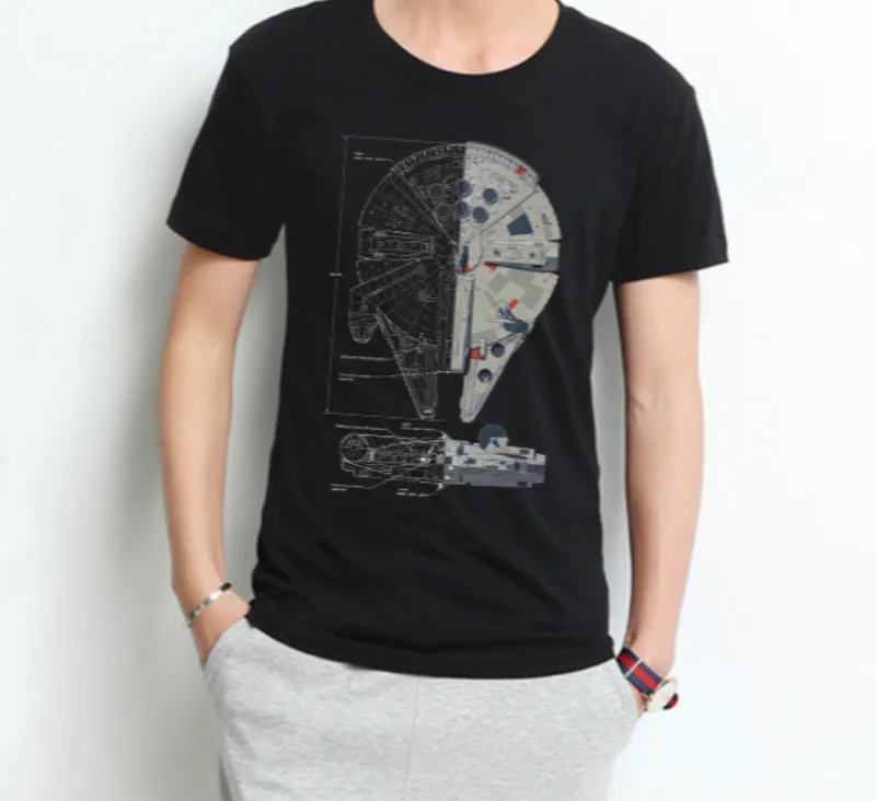 Pop Kpop O-neck Cotton Millennium Falcon Men's T-Shirt Force Awakening Short Sleeve T Shirt
Pop Kpop O-neck Cotton Millennium Falcon Men's T-Shirt Force Awakening Short Sleeve T Shirt