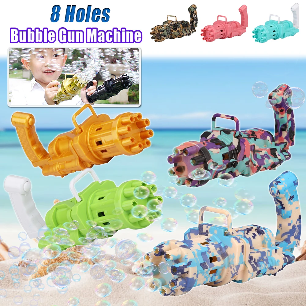 8-Holes Automatic Gatling Bubble Guns For Kids Electric Bubble Machine For Outdoor Summer Children Toys Boys Girls Birthday Gift
8-Holes Automatic Gatling Bubble Guns For Kids Electric Bubble Machine For Outdoor Summer Children Toys Boys Girls Birthday Gift