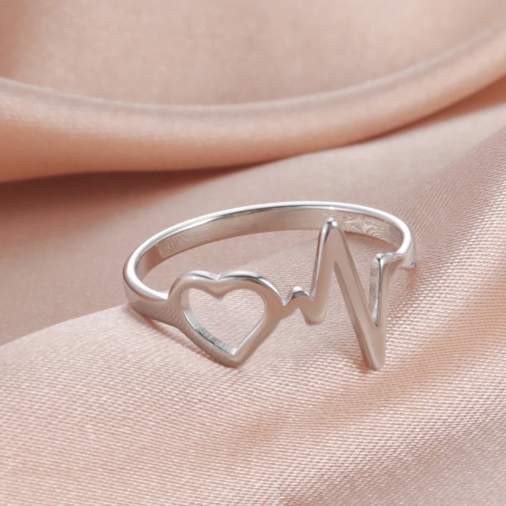 Skyrim Heartbeat Women's Rings Stainless Steel Fashion Minimalist Heart Finger Ring Creative Jewelry Engagement Gift Wholesale
Skyrim Heartbeat Women's Rings Stainless Steel Fashion Minimalist Heart Finger Ring Creative Jewelry Engagement Gift Wholesale