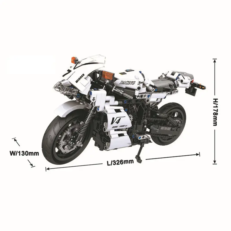 716Pcs Motorcycle Technology Series Racing Autocycle Super Racers Vehicle Sets Model Building Blocks Kit Bricks MOC Kids Toys
716Pcs Motorcycle Technology Series Racing Autocycle Super Racers Vehicle Sets Model Building Blocks Kit Bricks MOC Kids Toys