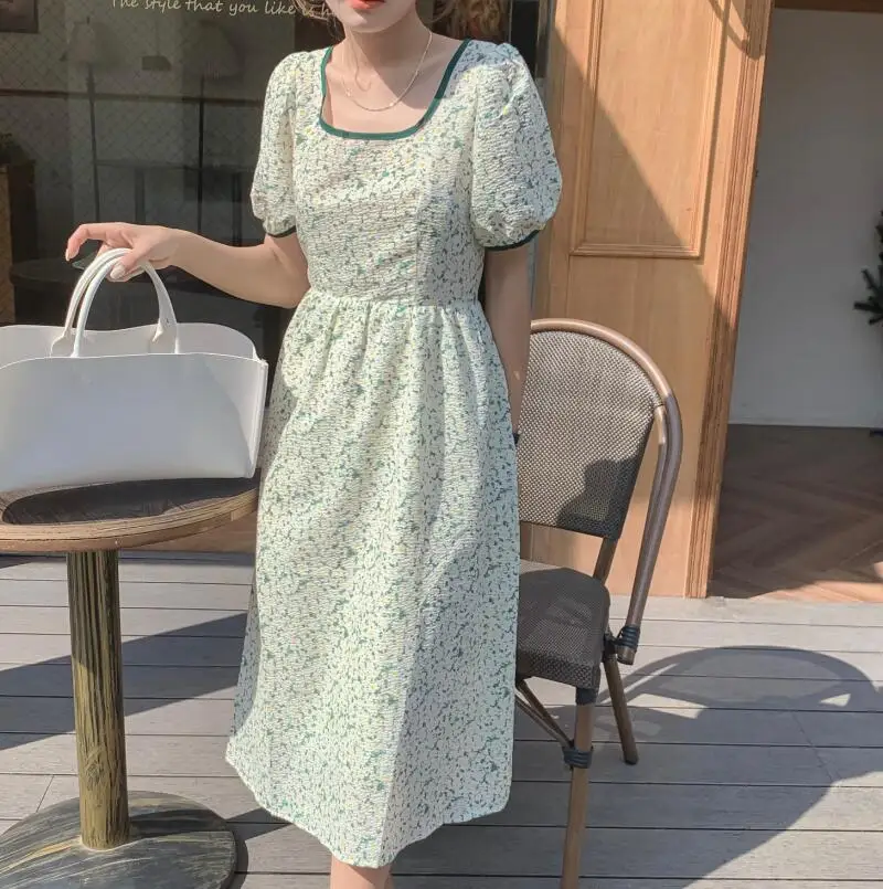 Korejpaa Women Dress 2021 Summer Temperament Square Collar Hollow Open Back Lace-up Waist Floral Textured Puff Sleeve Vestidos
Korejpaa Women Dress 2021 Summer Temperament Square Collar Hollow Open Back Lace-up Waist Floral Textured Puff Sleeve Vestidos