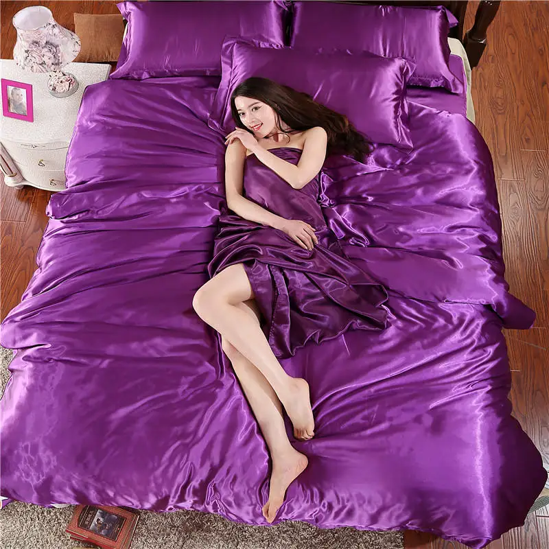 Fashion 100% pure satin silk bedding set, solid color Home Textile Quee size bed set,bedclothes,duvet cover flat sheet pillowcas
Fashion 100% pure satin silk bedding set, solid color Home Textile Quee size bed set,bedclothes,duvet cover flat sheet pillowcas