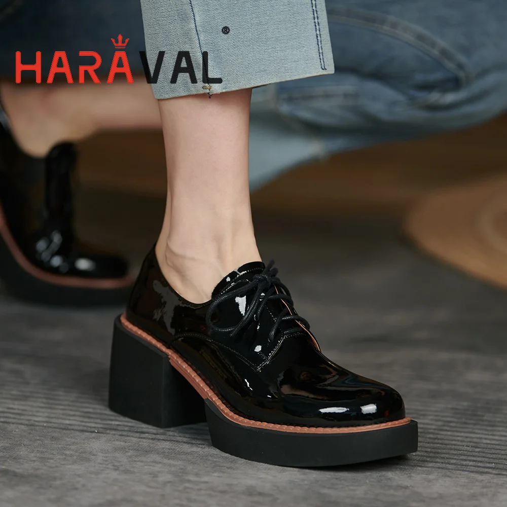 HARAVAL Women Pumps Shoes High Thick Heels Black White Patent Leather Mary Janes Office & Caree Sewing Spring Autumn Style B378
HARAVAL Women Pumps Shoes High Thick Heels Black White Patent Leather Mary Janes Office & Caree Sewing Spring Autumn Style B378