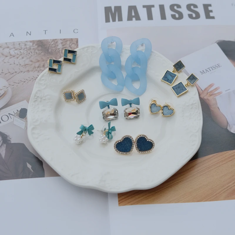 Blue Earrings Collection Love Heart Bowknot Tassel Square Flower Chain Acrylic Earrings Simple Sweet Stylish Women Ear Jewelry
Blue Earrings Collection Love Heart Bowknot Tassel Square Flower Chain Acrylic Earrings Simple Sweet Stylish Women Ear Jewelry