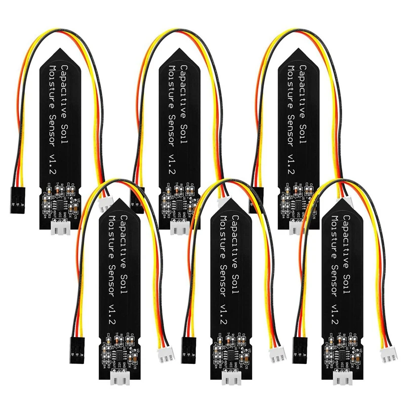 6Pcs Soil Moisture Sensor, Hygrometer Module V1.2, Analog, Capacitive Soil Moisture Sensor, for Arduino Plant Watering
6Pcs Soil Moisture Sensor, Hygrometer Module V1.2, Analog, Capacitive Soil Moisture Sensor, for Arduino Plant Watering