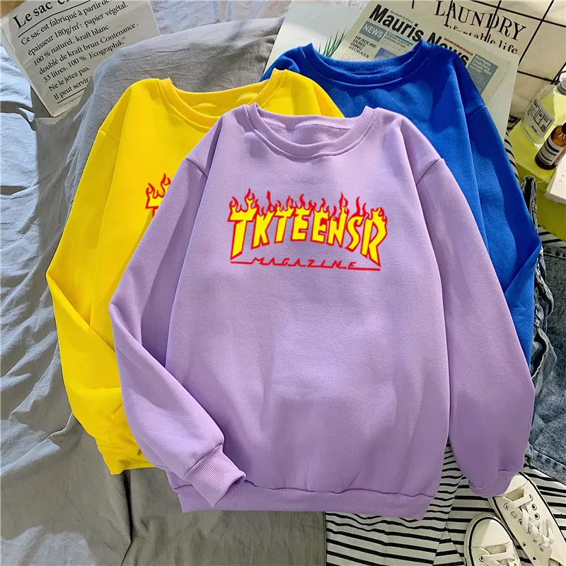 Kpop Flame Letter Women'S Sweatshirt Winter Top Fashion Retro Casual Pullover Crew Neck Long Sleeve Hip Hop Streetwear
Kpop Flame Letter Women'S Sweatshirt Winter Top Fashion Retro Casual Pullover Crew Neck Long Sleeve Hip Hop Streetwear