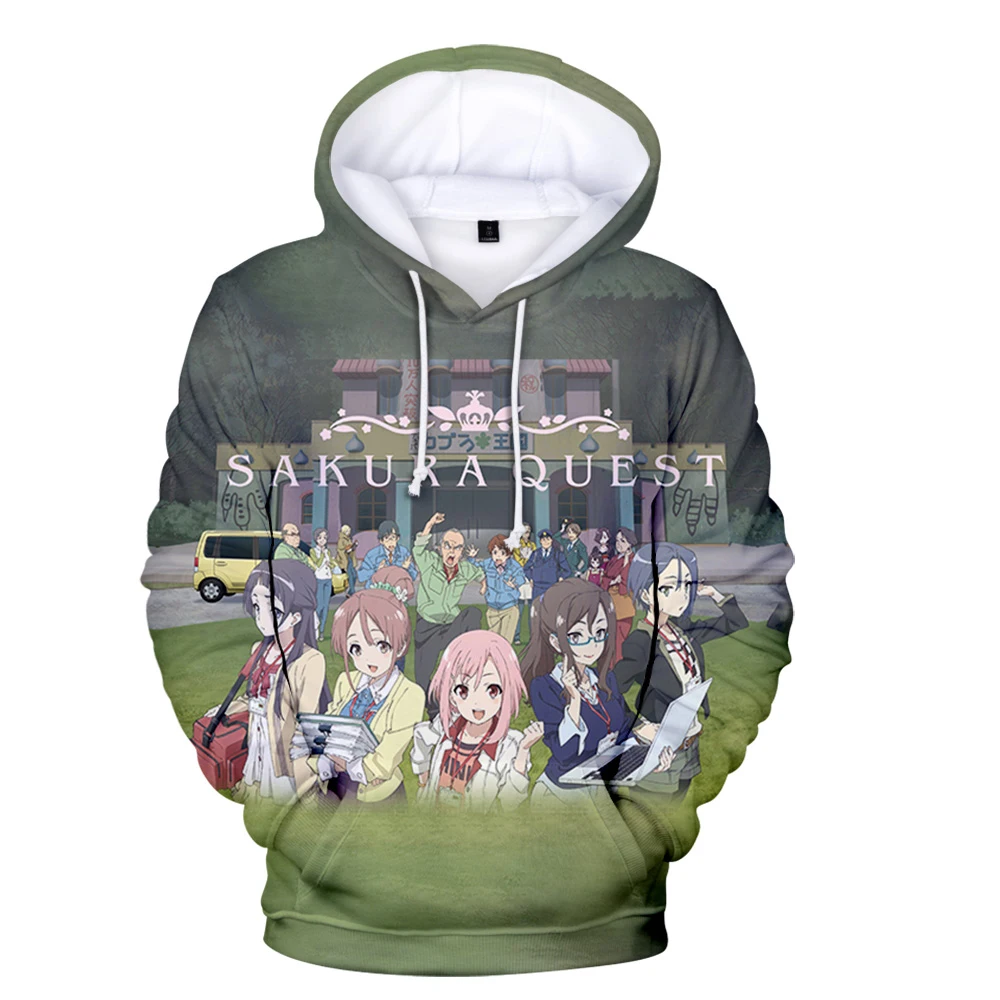 Новинка 2021, толстовка с капюшоном с 3D принтом японского аниме Sakura Quest, мужские/женские повседневные толстовки, одежда 
Новинка 2021, толстовка с капюшоном с 3D принтом японского аниме Sakura Quest, мужские/женские повседневные толстовки, одежда
