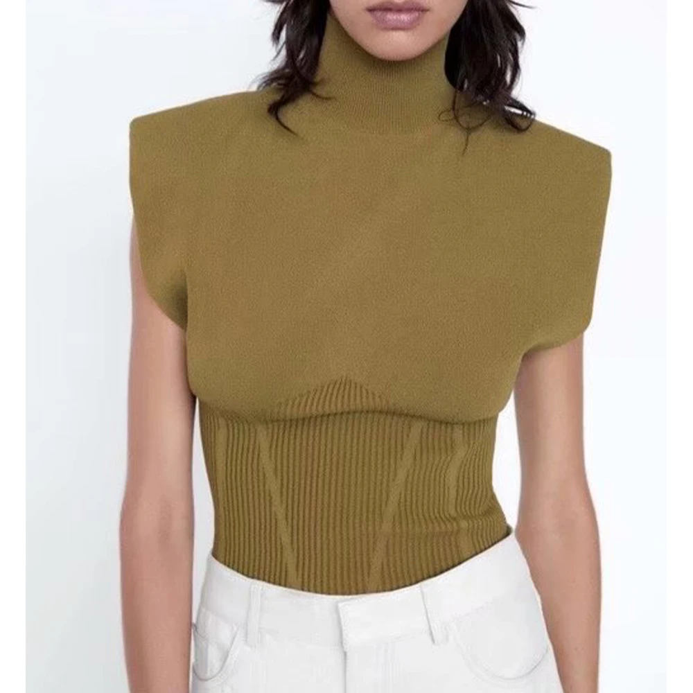 Женский Универсальный свитер без рукавов ZA, однотонный облегающий свитер с высокой талией и наплечниками на осень
Женский Универсальный свитер без рукавов ZA, однотонный облегающий свитер с высокой талией и наплечниками на осень