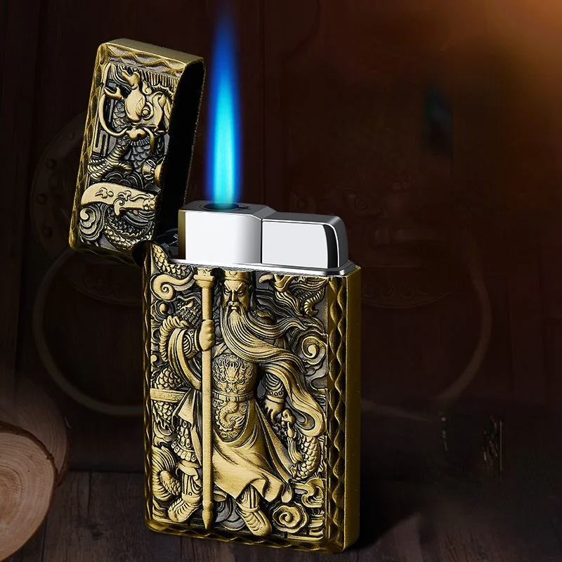 Embossed Guan Gong Good Voice In Open Straight Into The Lighter Windproof Blue Flame Steel Tone Personality Creative Lighter
Embossed Guan Gong Good Voice In Open Straight Into The Lighter Windproof Blue Flame Steel Tone Personality Creative Lighter