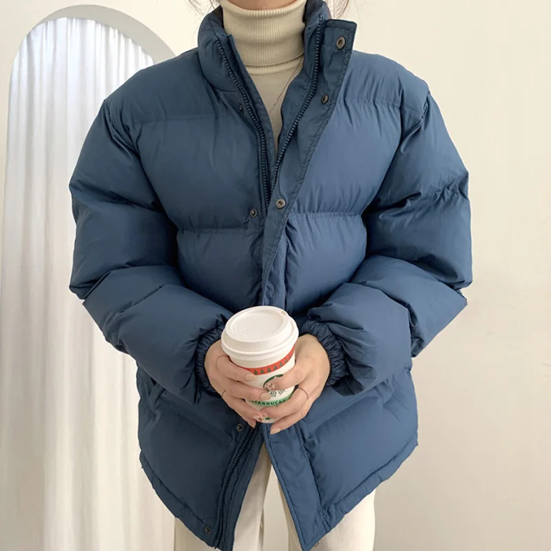 ZCSMLL Winter All-match Stand-up Collar Thick Warm Bread Clothes Loose Little Klein Blue Cotton Jacket Women
ZCSMLL Winter All-match Stand-up Collar Thick Warm Bread Clothes Loose Little Klein Blue Cotton Jacket Women