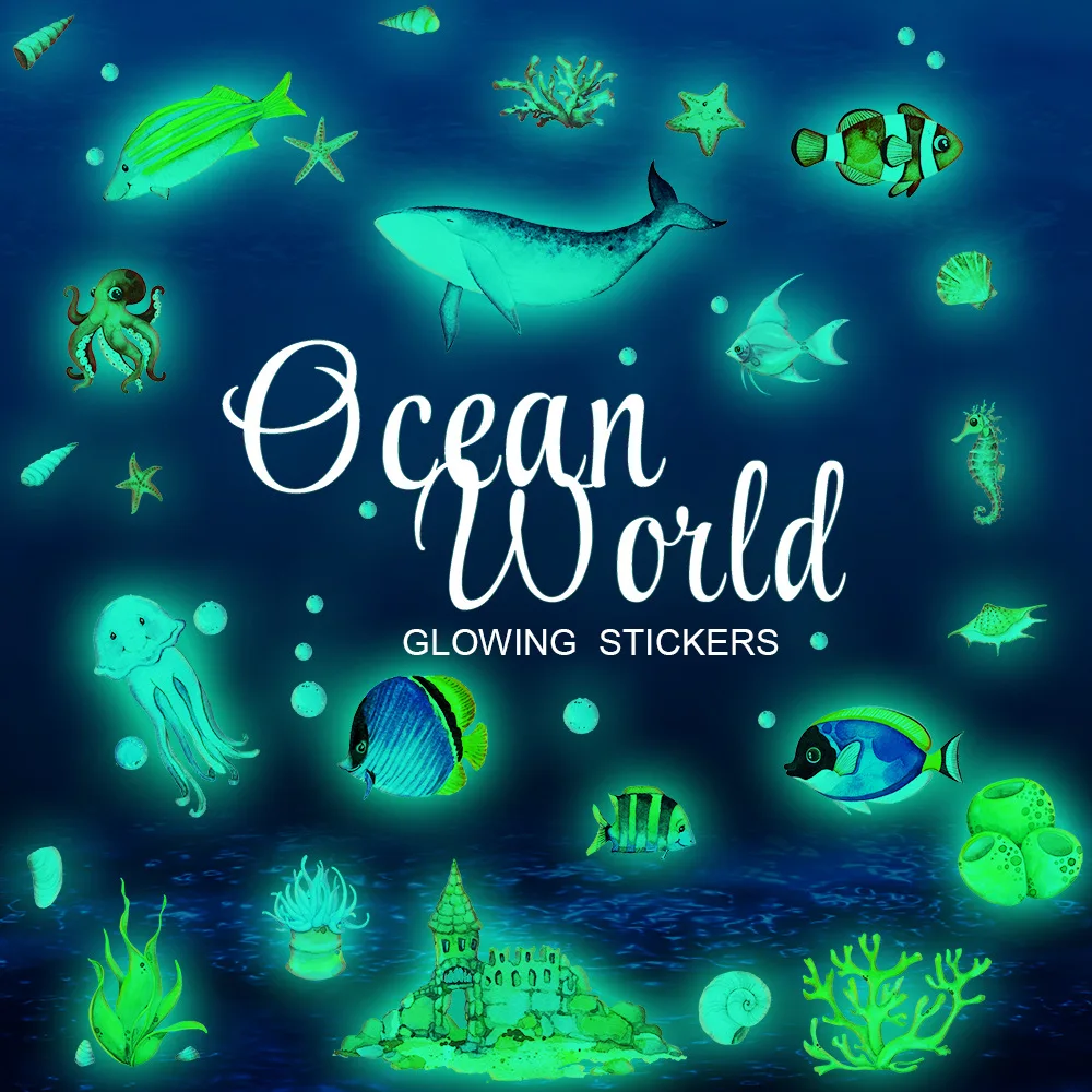4 Pcs Ocean Wold Glowing Stickers Set Home Decor Wall Glow In The Dark Sticker Bedroom Living Room Decoration Boys Girls Gift
4 Pcs Ocean Wold Glowing Stickers Set Home Decor Wall Glow In The Dark Sticker Bedroom Living Room Decoration Boys Girls Gift
