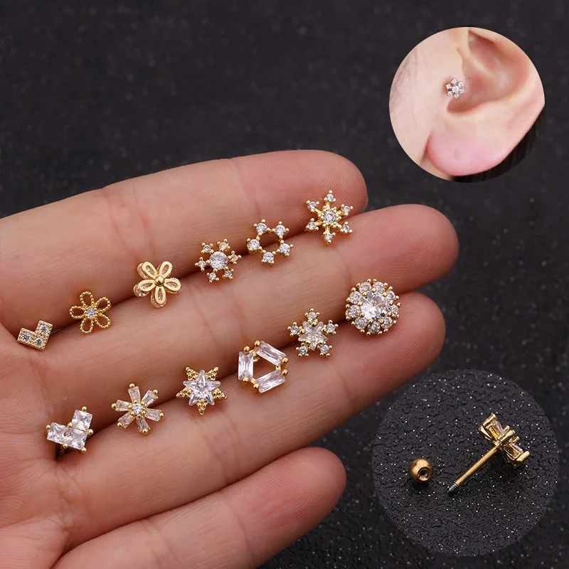 1Pc Stainless Steel Screw Ear Cz Flower Zircon Cartilage Stud Earrings for Women Ear Bone Nail Puncture Helix Piercing Jewelry
1Pc Stainless Steel Screw Ear Cz Flower Zircon Cartilage Stud Earrings for Women Ear Bone Nail Puncture Helix Piercing Jewelry