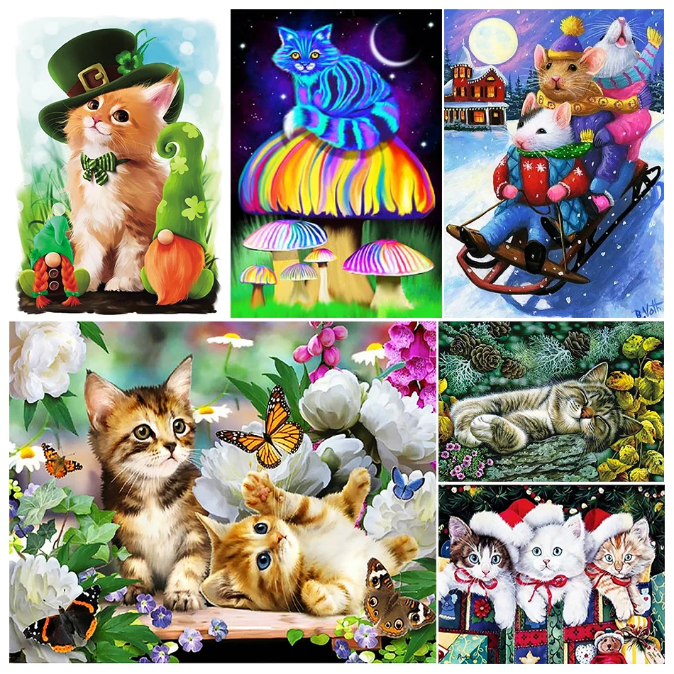 DIY 5D Full Round Diamond Painting Animal Cute Cats Resin Diamond Embroidery Cross Stitch Mosaic Picture Painting Home Decor
DIY 5D Full Round Diamond Painting Animal Cute Cats Resin Diamond Embroidery Cross Stitch Mosaic Picture Painting Home Decor