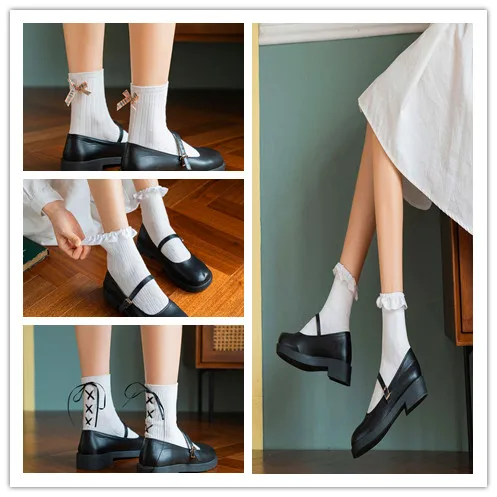 Korean Style Female Cotton College Wind Tube Socks Princess Style Japanese Cosplay Cute Ruffled Bow Ribbon Socks
Korean Style Female Cotton College Wind Tube Socks Princess Style Japanese Cosplay Cute Ruffled Bow Ribbon Socks