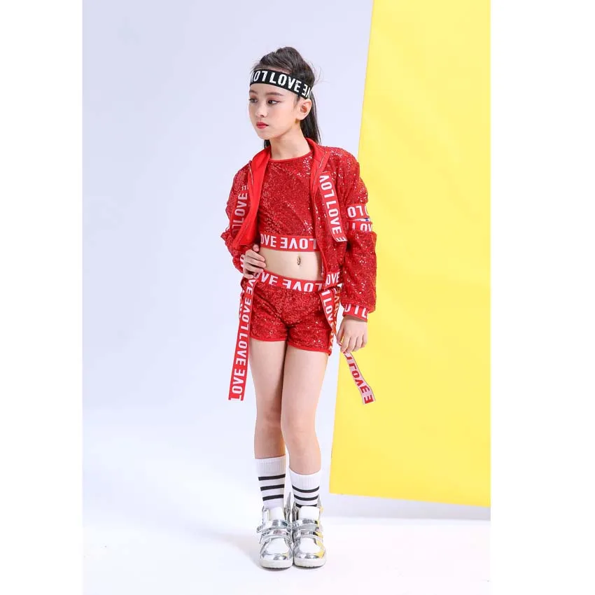 New Children Perform Sequins Jazz Dance Costumes Girl Long Sleeve Hiphop Street Dance Clothing Exposed Navel Vest Suit
New Children Perform Sequins Jazz Dance Costumes Girl Long Sleeve Hiphop Street Dance Clothing Exposed Navel Vest Suit