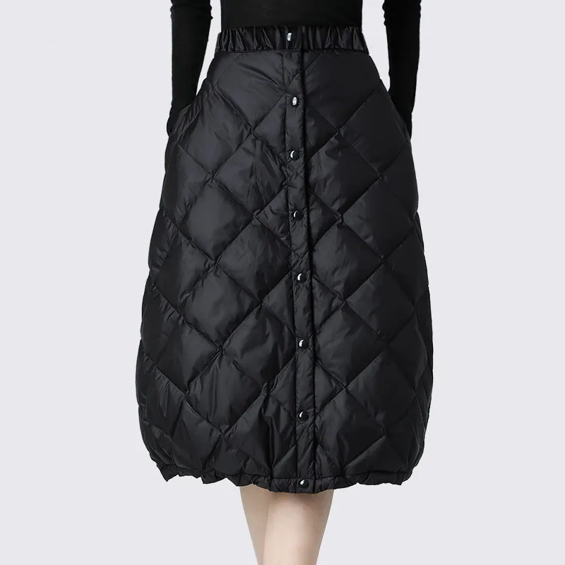 Женская зимняя куртка-пуховик бутон юбка с эластичной резинкой на талии теплая