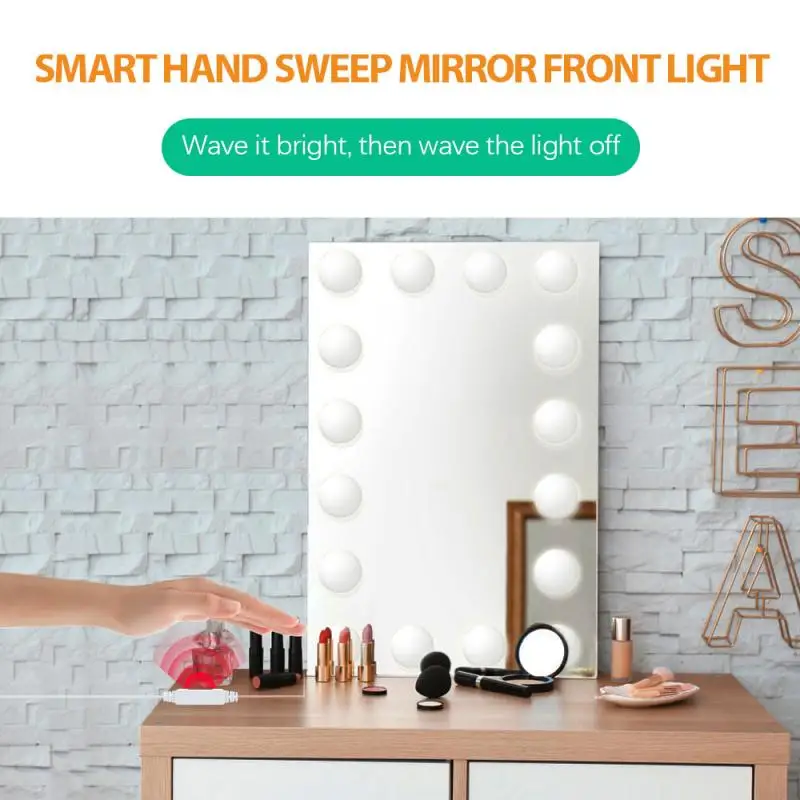 Wall Lamps LED Makeup Mirror Light Hand Sweep Sensor Switch Light String Waterproof Dimming USB Mirror Front Light Indoor Light
Wall Lamps LED Makeup Mirror Light Hand Sweep Sensor Switch Light String Waterproof Dimming USB Mirror Front Light Indoor Light
