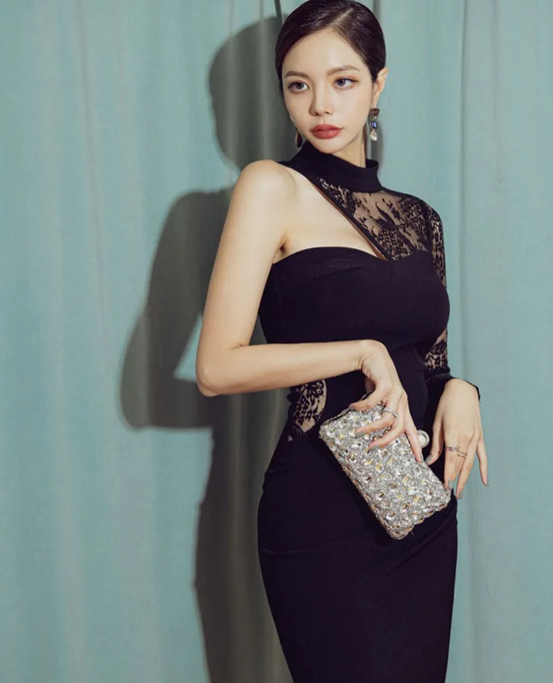 2021 Spring new fashion Elegant Sexy women Lace Stitching Sheath Bodycon Pencil Dress Black Dresses
2021 Spring new fashion Elegant Sexy women Lace Stitching Sheath Bodycon Pencil Dress Black Dresses