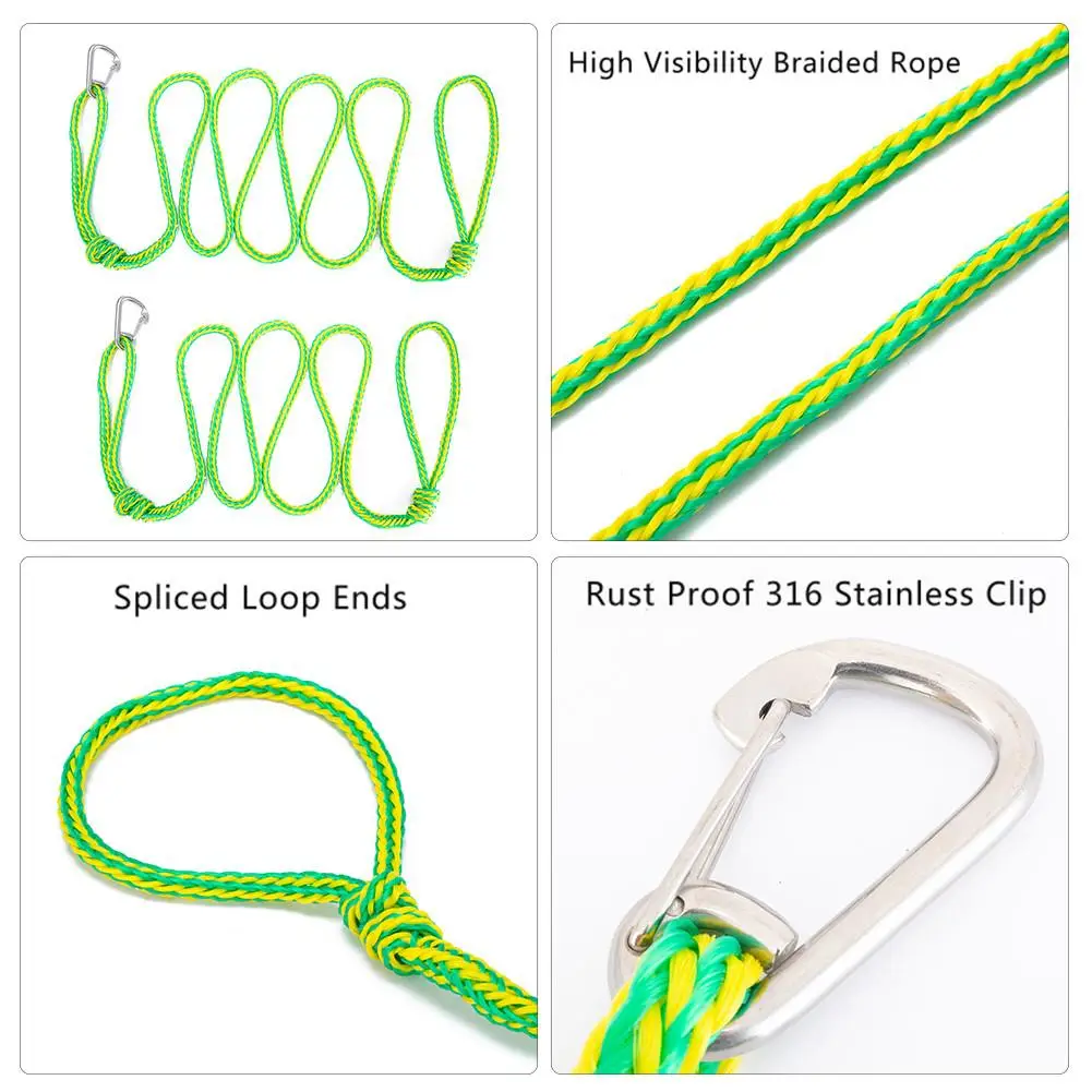 Yacht Dock Rope Heavy Duty Braided Line Marine Rope PE Roper With 316 Stainless Steel Clips For Watercraft Boat Kayaking
Yacht Dock Rope Heavy Duty Braided Line Marine Rope PE Roper With 316 Stainless Steel Clips For Watercraft Boat Kayaking