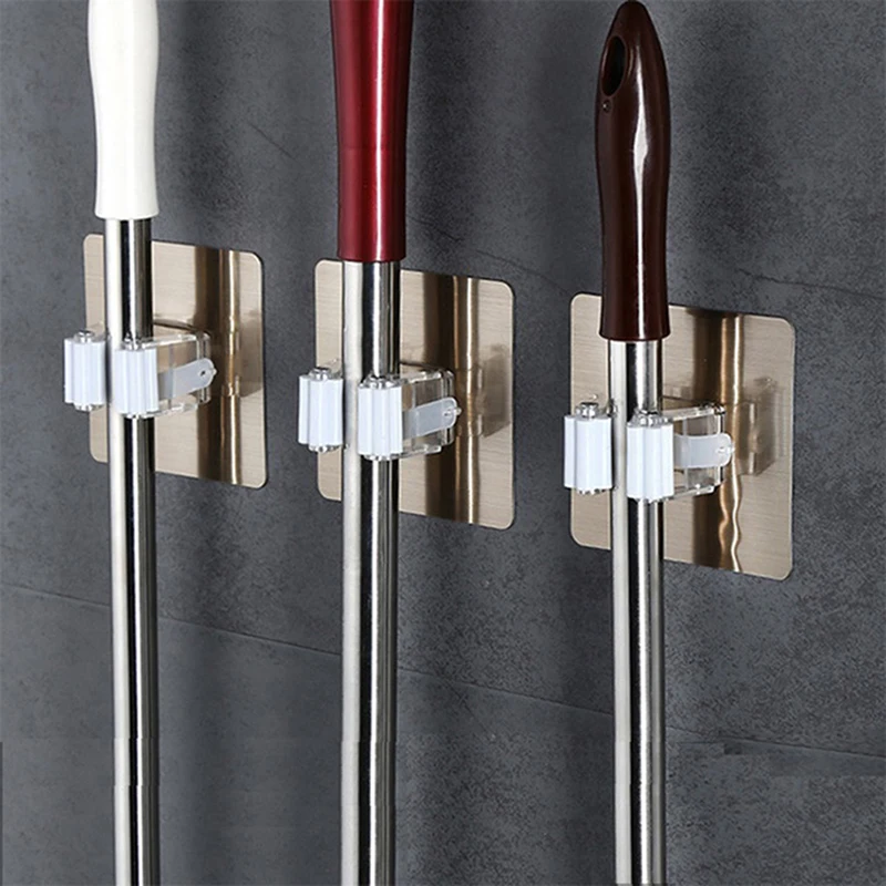 Bathroom Bracket Wall Mounted Mop Holder Brush Broom Hanger Storage Rack Kitchen Tools Bathroom Suction Hanging Tools 1PC
Bathroom Bracket Wall Mounted Mop Holder Brush Broom Hanger Storage Rack Kitchen Tools Bathroom Suction Hanging Tools 1PC