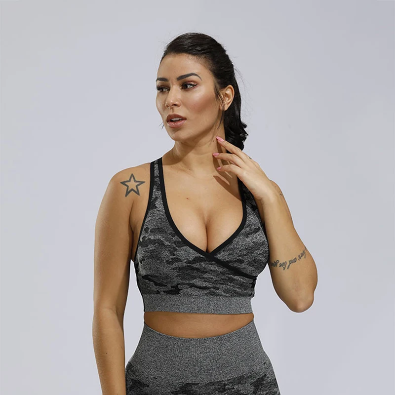 WILK sports breathable stretch camouflage tight-fitting fitness sports underwear shockproof yoga bra seamless yoga wear vest
WILK sports breathable stretch camouflage tight-fitting fitness sports underwear shockproof yoga bra seamless yoga wear vest