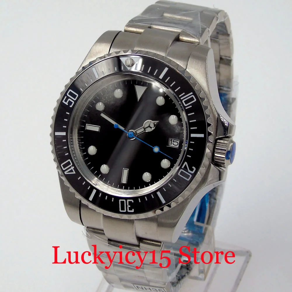 SEA Big 44mm Automatic Men Watch Sapphire Crystal Blue Second Hand Brushed Oyster Band Sterile Black Dial Rotating Bezel Insert
SEA Big 44mm Automatic Men Watch Sapphire Crystal Blue Second Hand Brushed Oyster Band Sterile Black Dial Rotating Bezel Insert