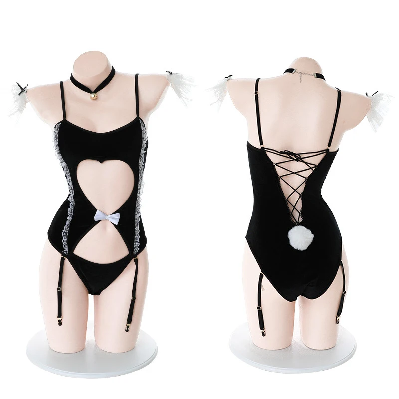 Black Sexy Uniform Temptation Ladies Pajamas Hollow Open File Japanese Sexy Bunny Suit Bow Lace-Up Stitching Women's Bodysuit
Black Sexy Uniform Temptation Ladies Pajamas Hollow Open File Japanese Sexy Bunny Suit Bow Lace-Up Stitching Women's Bodysuit
