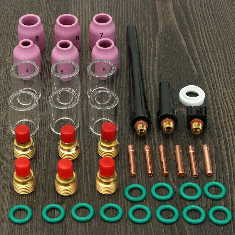 40pcs TIG Welding Torch Set Gas Lens Glass Heat Cup For WP-9 / 20/25 Consumables
40pcs TIG Welding Torch Set Gas Lens Glass Heat Cup For WP-9 / 20/25 Consumables