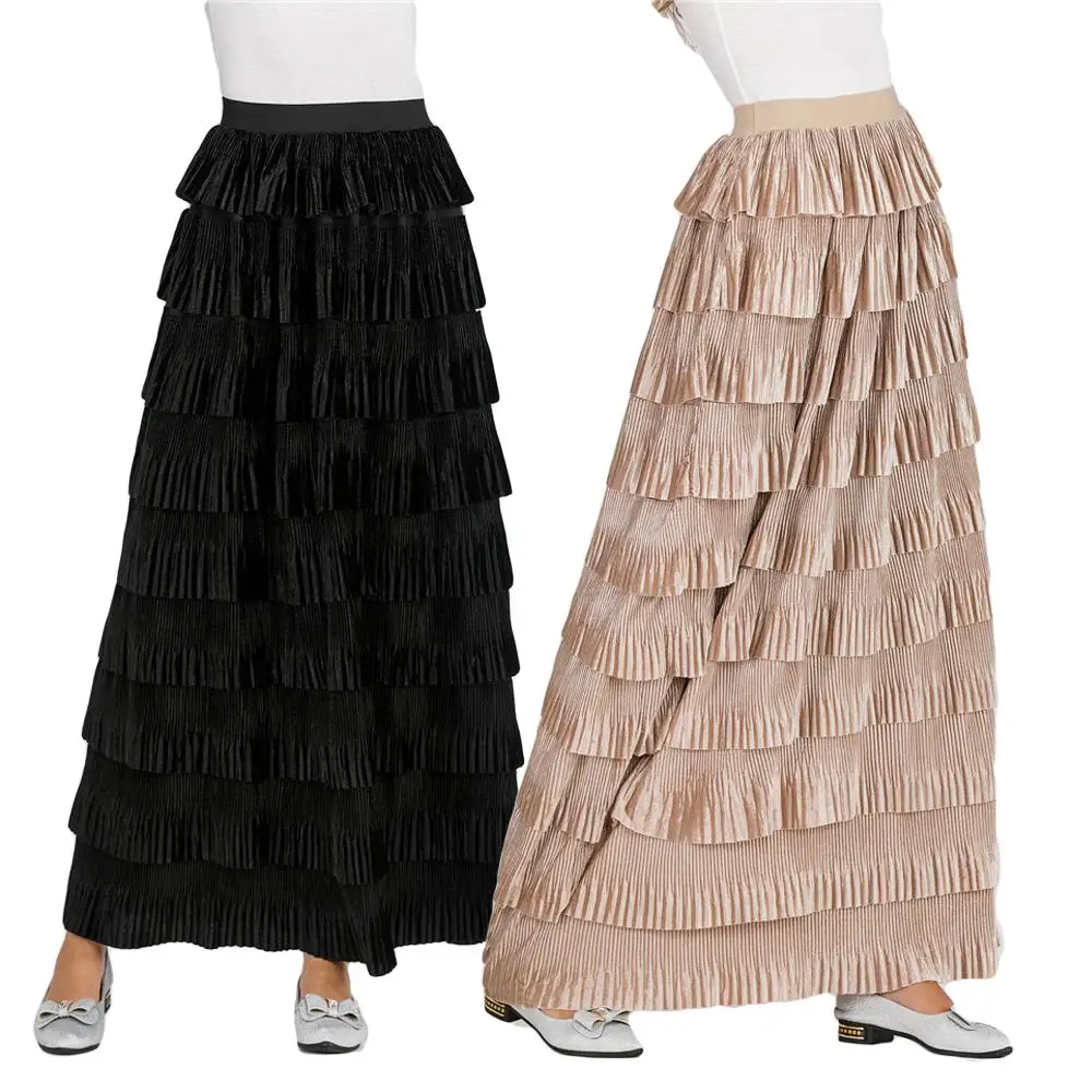 Fashion Muslim Women Velvet Stretch Layered Skirt High Waist Pleated Islamic Maxi Skirts A-line Arab Casual Lady Skirts Bottoms
Fashion Muslim Women Velvet Stretch Layered Skirt High Waist Pleated Islamic Maxi Skirts A-line Arab Casual Lady Skirts Bottoms