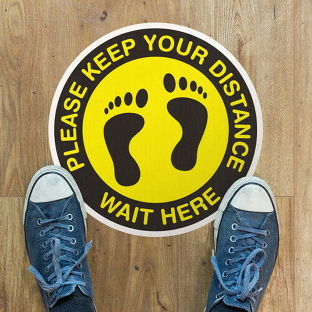 10pc Warning Stickers Please Keep Your Distance Floor Graphics Paper Round Footprint Pattern For Library Store Market Decor
10pc Warning Stickers Please Keep Your Distance Floor Graphics Paper Round Footprint Pattern For Library Store Market Decor