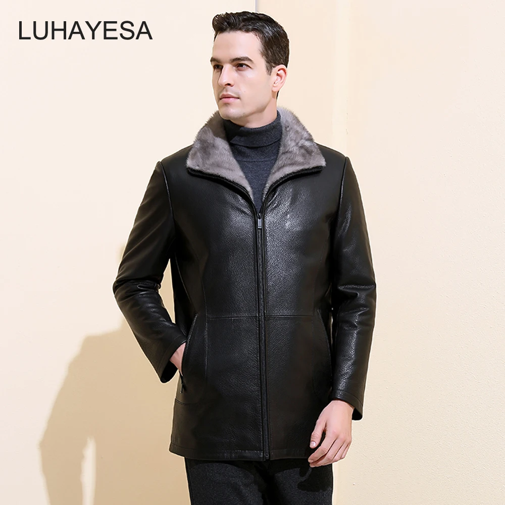 LUHAYESA 2021 New Top Luxury Gray Mink Fur Coat Men Medium Long Goat Skin Leather Shell Clothes Winter Fashion Formal Real Fur
LUHAYESA 2021 New Top Luxury Gray Mink Fur Coat Men Medium Long Goat Skin Leather Shell Clothes Winter Fashion Formal Real Fur