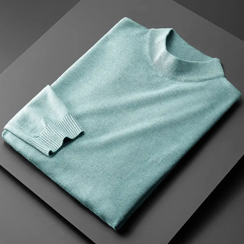 2021 New Men Autumn Korean Half Turtleneck Warm Thick Sweater Men Fashion Male Solid Slim Fit Bottoming Knitted Pullover 
2021 New Men Autumn Korean Half Turtleneck Warm Thick Sweater Men Fashion Male Solid Slim Fit Bottoming Knitted Pullover