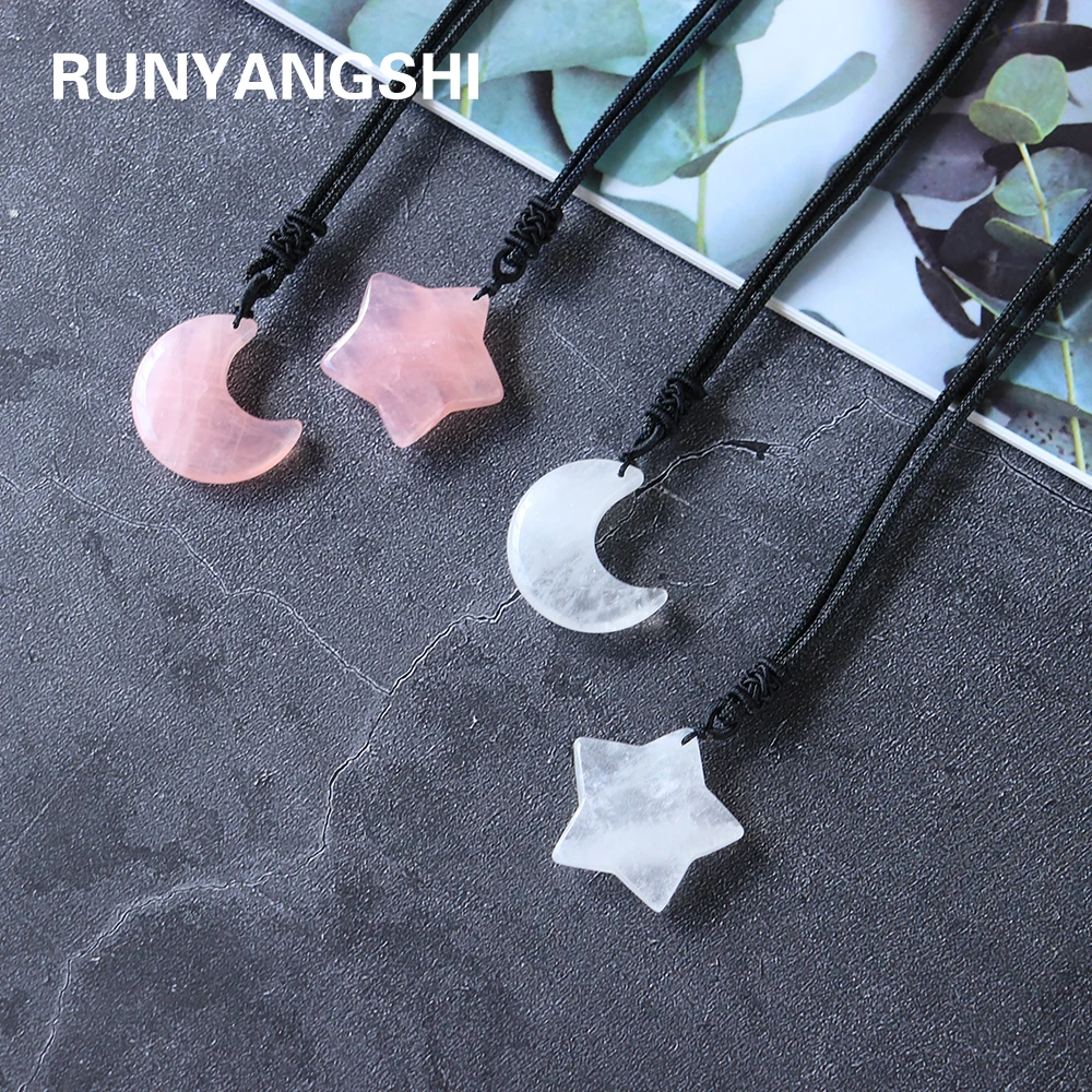 Natural Rose quartz necklace pink stone crystal pendant Hand carved moon Clear quartz Jewelry For woman gifts
Natural Rose quartz necklace pink stone crystal pendant Hand carved moon Clear quartz Jewelry For woman gifts