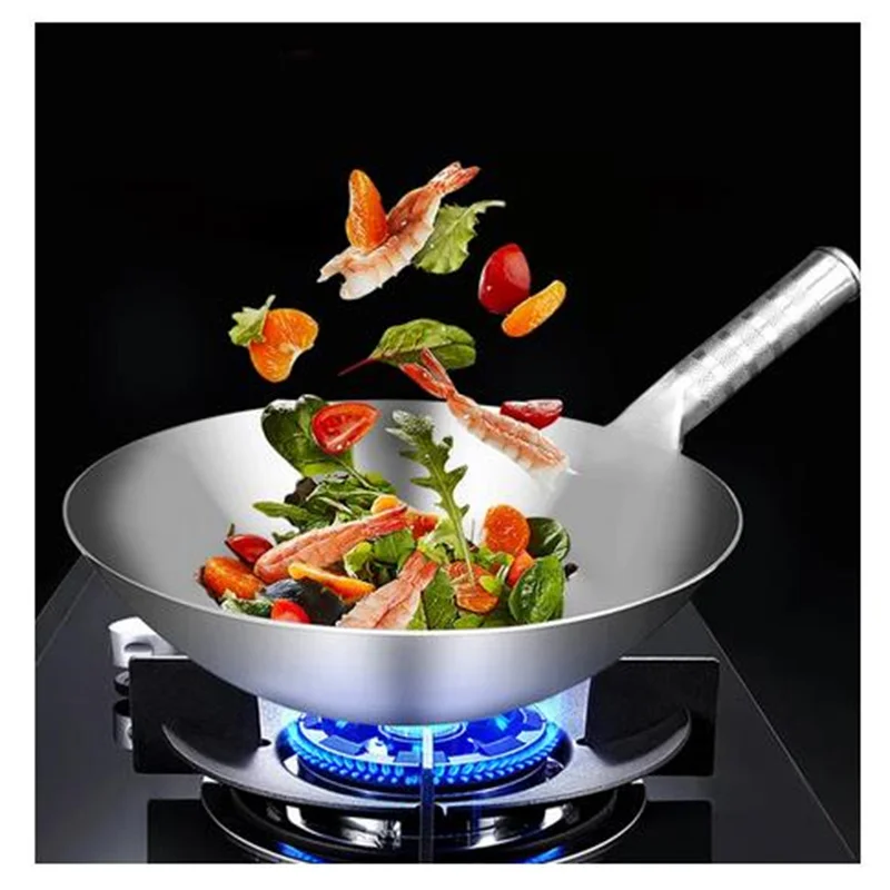 Chinese Traditional Handmade Wok Stainless Steel Non Stick 1.8mm Thick High Quality No Rust Gas Wok Cooker Pan Cooking
Chinese Traditional Handmade Wok Stainless Steel Non Stick 1.8mm Thick High Quality No Rust Gas Wok Cooker Pan Cooking