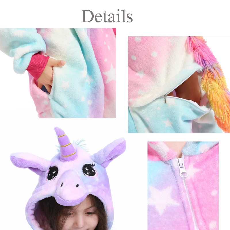Kigurumi Unicorn Onesie Kids Pajamas For Children Animal Cartoon Blanket Sleepers Boys Costume Winter Baby Girl Licorne Jumspuit
Kigurumi Unicorn Onesie Kids Pajamas For Children Animal Cartoon Blanket Sleepers Boys Costume Winter Baby Girl Licorne Jumspuit