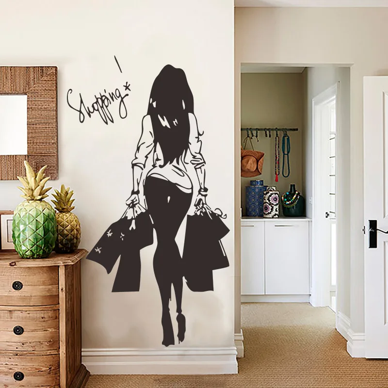 Fashion Shopping girl wall stickers PVC Waterproof Material Art Poster Wall Decal For Girl room Decoration mural
Fashion Shopping girl wall stickers PVC Waterproof Material Art Poster Wall Decal For Girl room Decoration mural