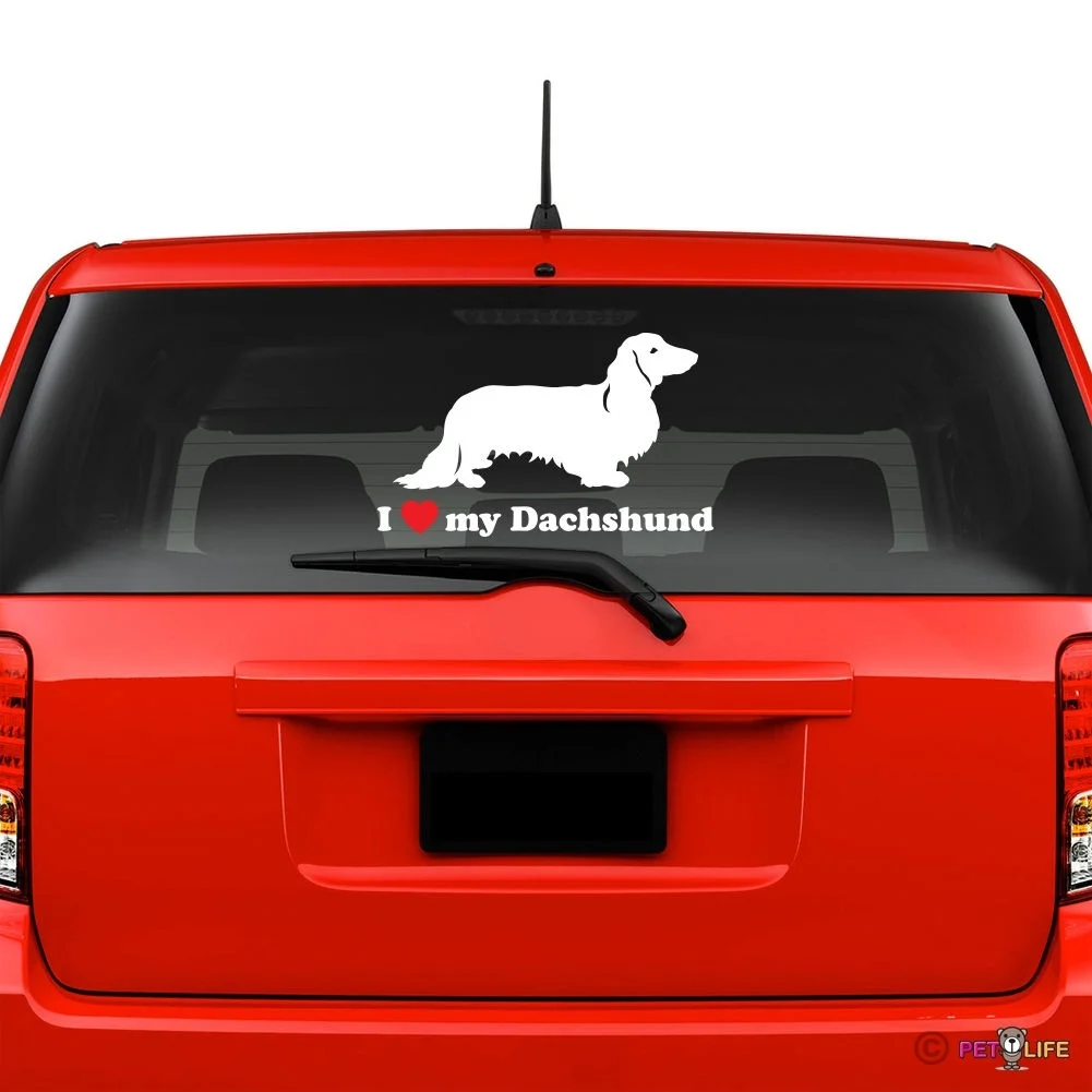 Виниловая наклейка на лобовое стекло I Love My Dachshund | Автомобили и мотоциклы