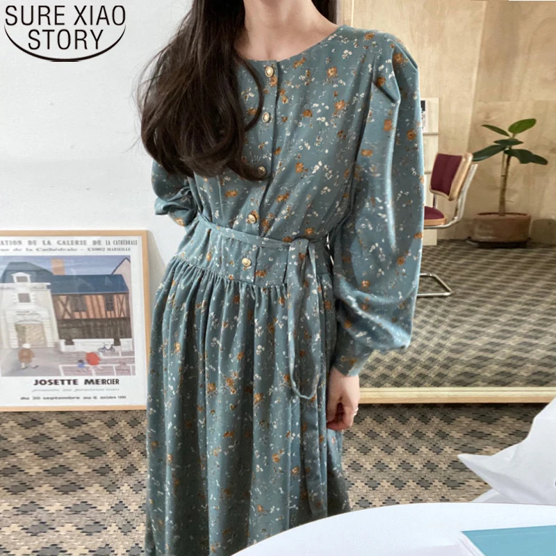 Women Lace-up Party Dress 2022 New Spring Floral Print Dress O-neck Single-breasted Loose Straight Ankle-length Vestidos 13437
Women Lace-up Party Dress 2022 New Spring Floral Print Dress O-neck Single-breasted Loose Straight Ankle-length Vestidos 13437