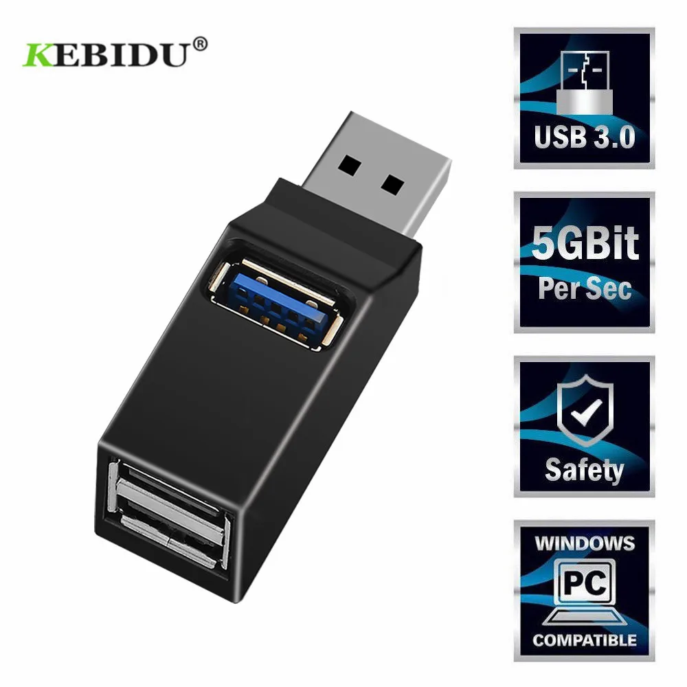 USB концентратор KEBIDU с 3 портами высокоскоростной мини 2 0 разветвитель для ПК