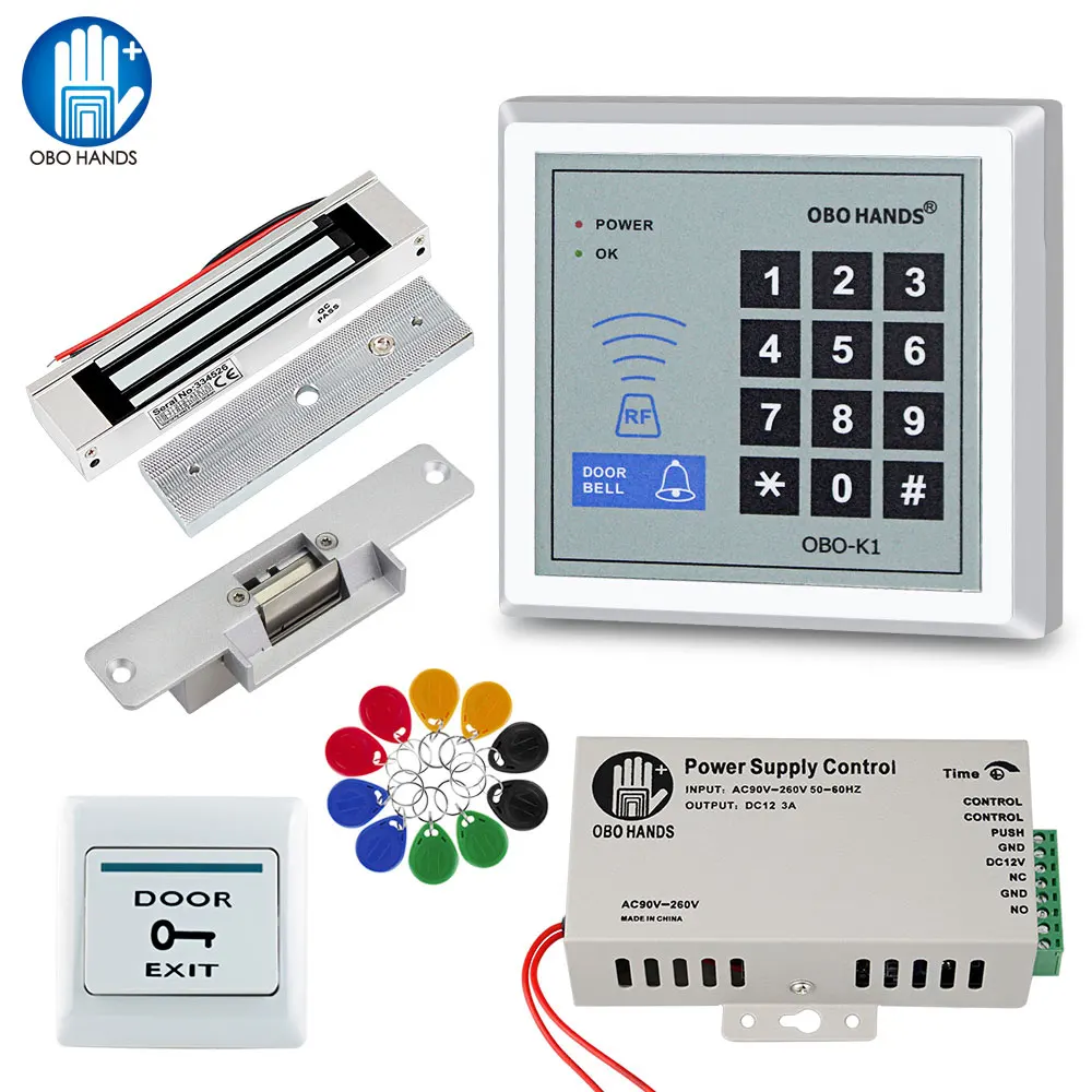 RFID Keypad Door Access Control System Kit Electric Magnetic Lock Electronic Door Locks + Power Supply + 10pcs Key fobs Full Set
RFID Keypad Door Access Control System Kit Electric Magnetic Lock Electronic Door Locks + Power Supply + 10pcs Key fobs Full Set