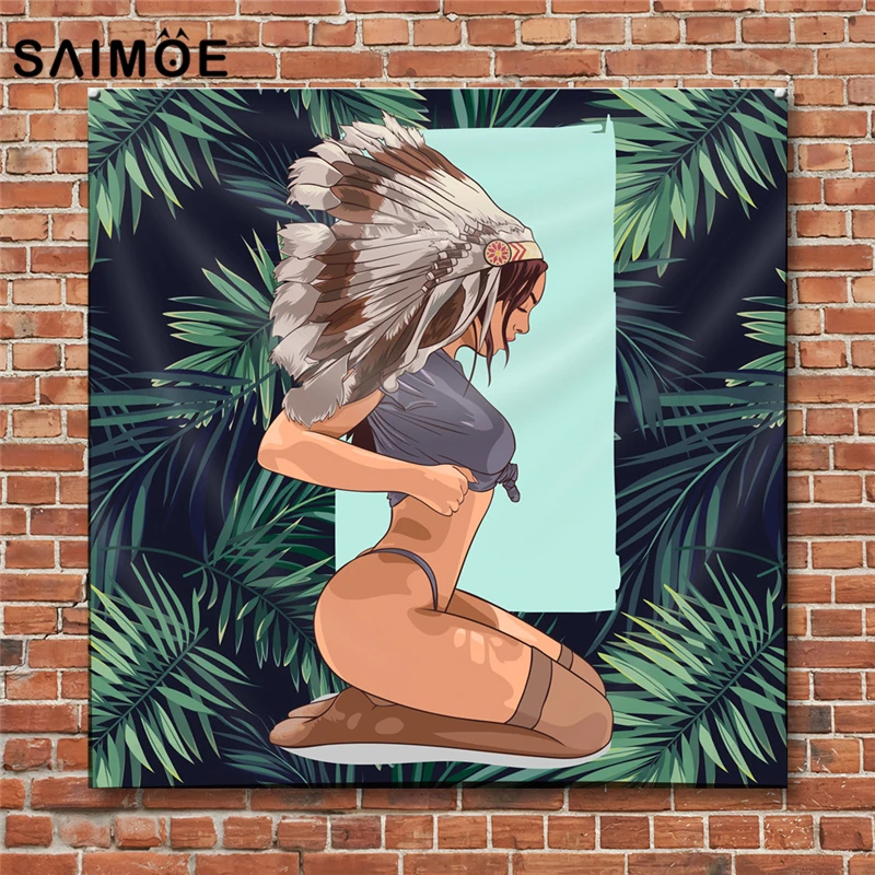 Jungle Sexy Girl Concise Background Cloth Indian Headdress Hanging Cloth Room Arrangement Decoration Bedside Metope Wallcloth
Jungle Sexy Girl Concise Background Cloth Indian Headdress Hanging Cloth Room Arrangement Decoration Bedside Metope Wallcloth