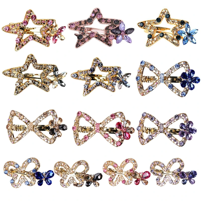 Women Vintage French Spring Hair Clip Assorted Color Faux Crystal Rhinestone Ponytail Hairpin Geometric Star Barrettes
Women Vintage French Spring Hair Clip Assorted Color Faux Crystal Rhinestone Ponytail Hairpin Geometric Star Barrettes